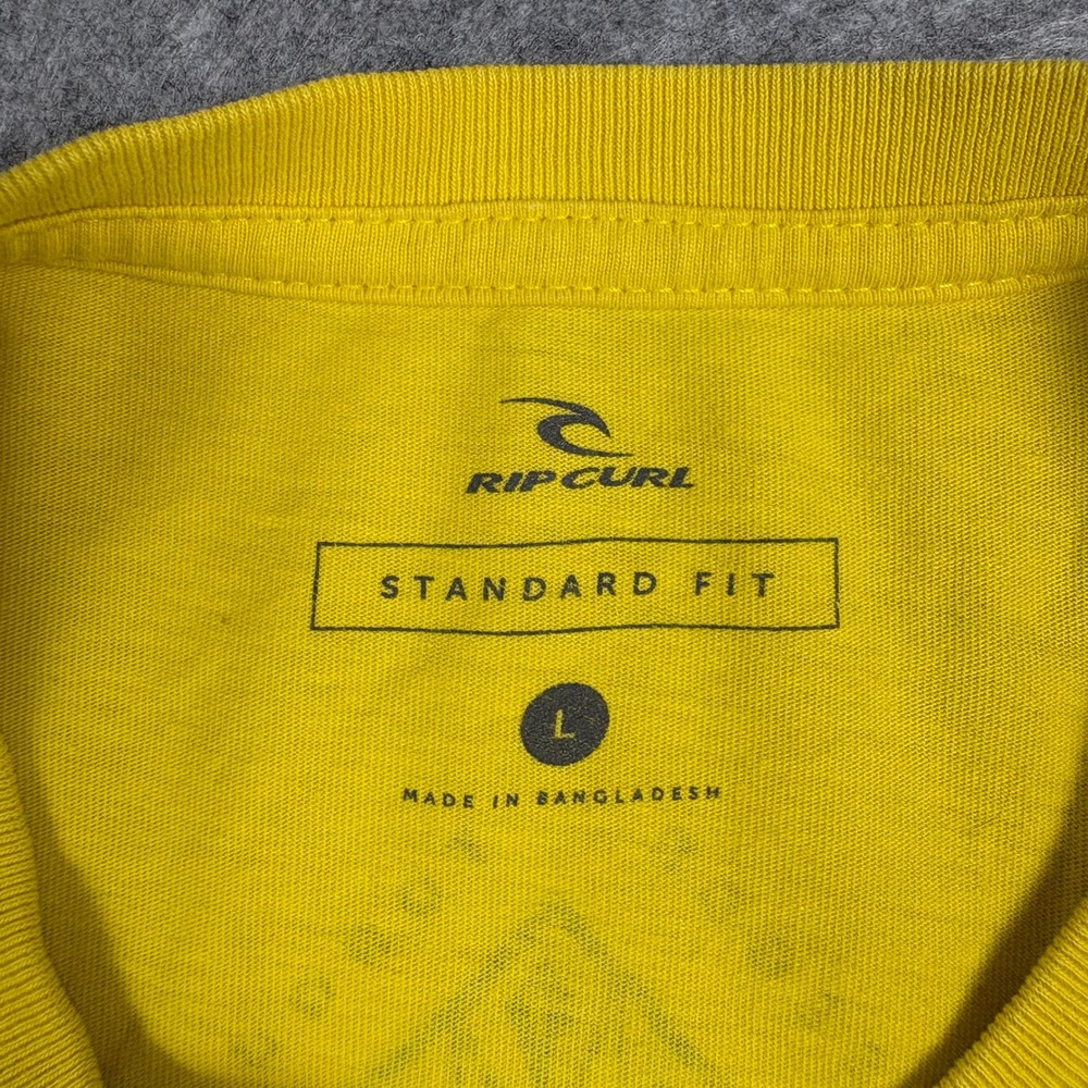 Rip Curl Surf Co Mens Large Yellow Graphic T-Shirt Torquay Trestles Hossegor Tee - Picture 4 of 8